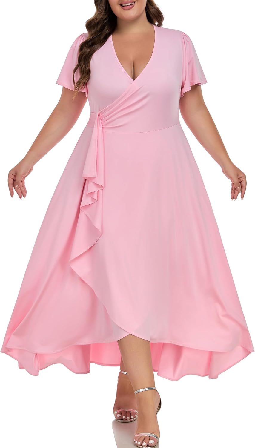 Plus Size Dresses for Curvy Women Short Sleeve Summer Dress