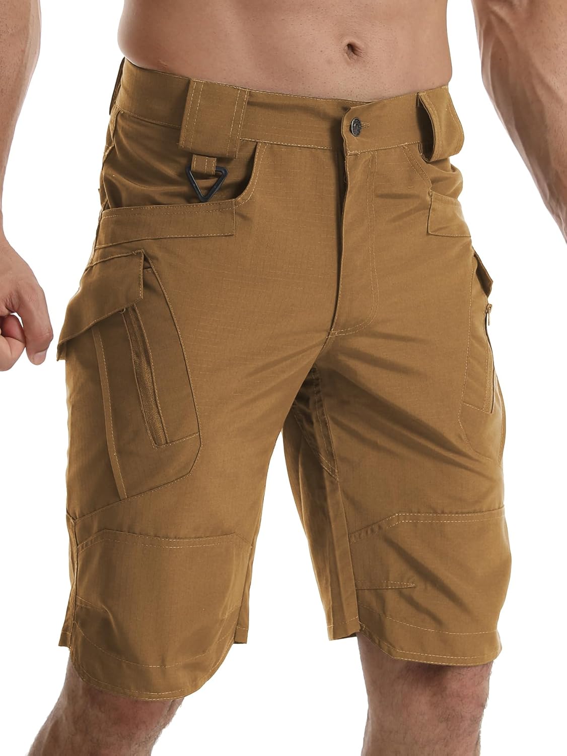 Men's Hiking Shorts Waterproof Tactical Cargo Short Pants Quick Dry Work Shorts with Multi Pockets(No Belt)